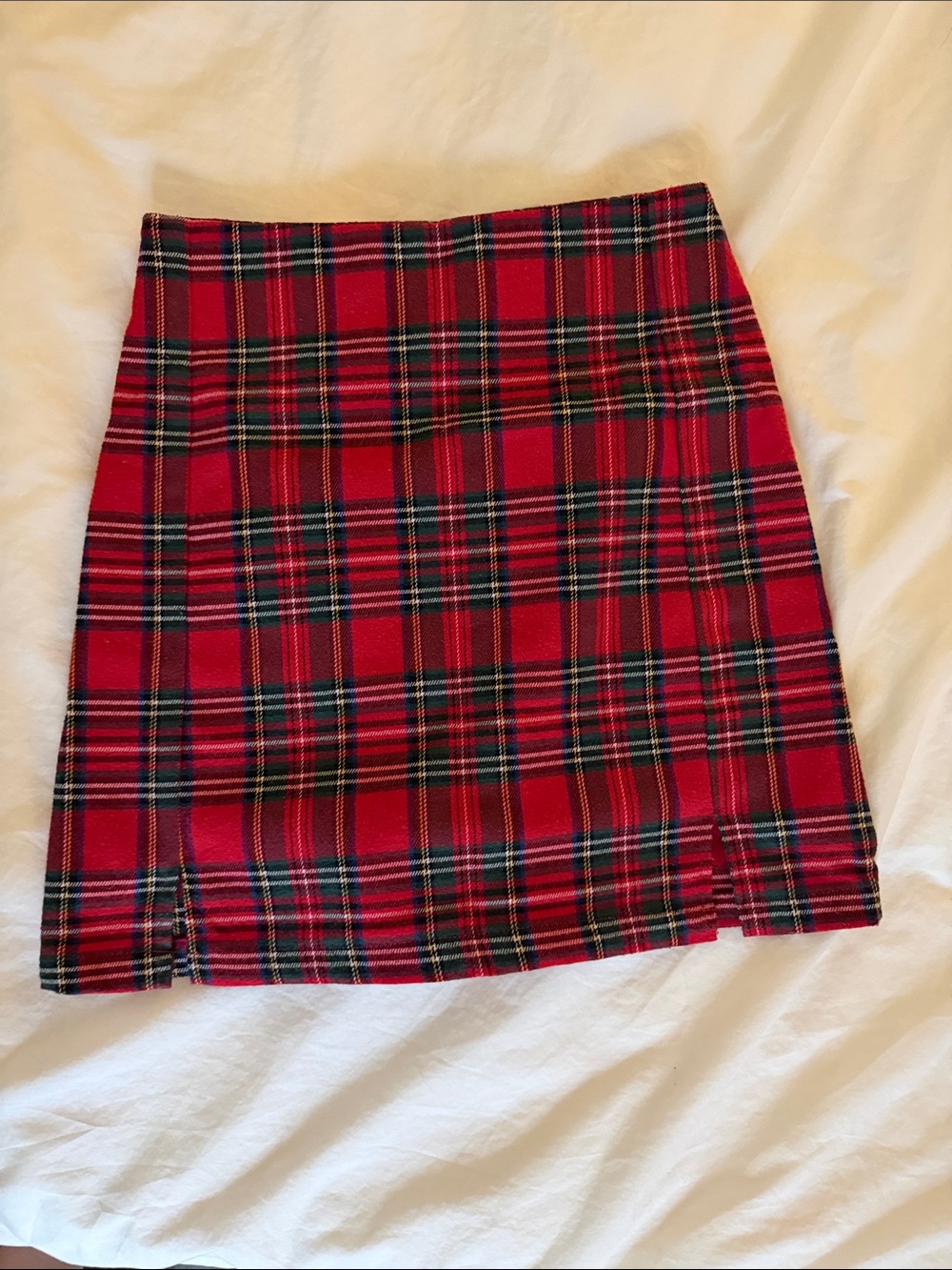 Brandy Melville Red Plaid Mini Skirt